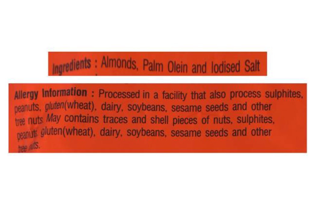 Tong Garden Freshly Roasted Salted Almonds   Pack  400 grams